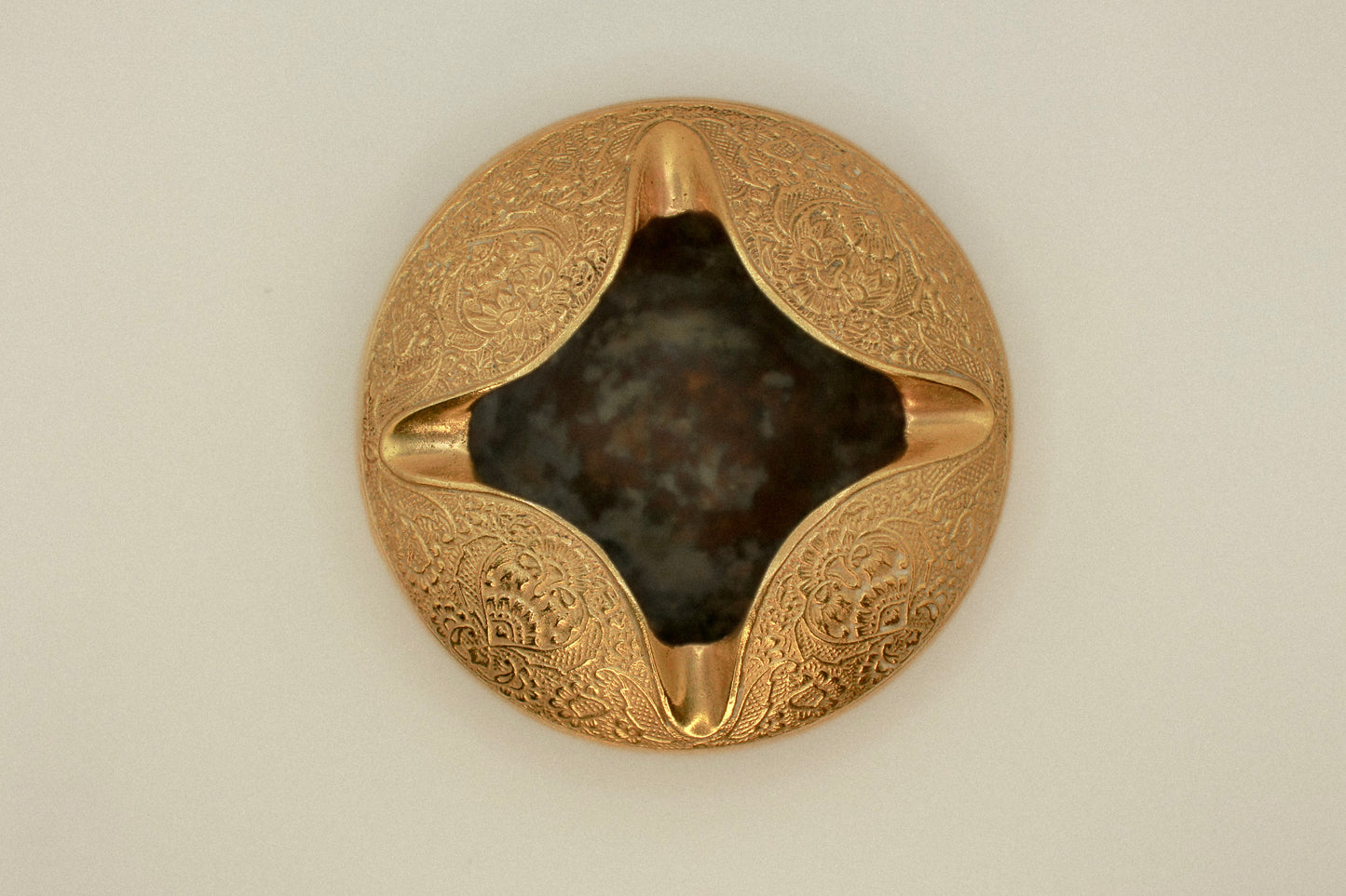 Antique decorative brass ashtray, metal tray, vintage home decor