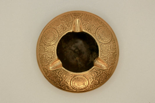 Antique decorative brass ashtray, metal tray, vintage home decor