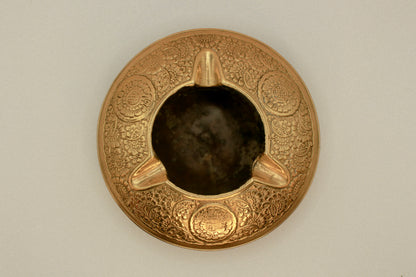 Antique decorative brass ashtray, metal tray, vintage home decor