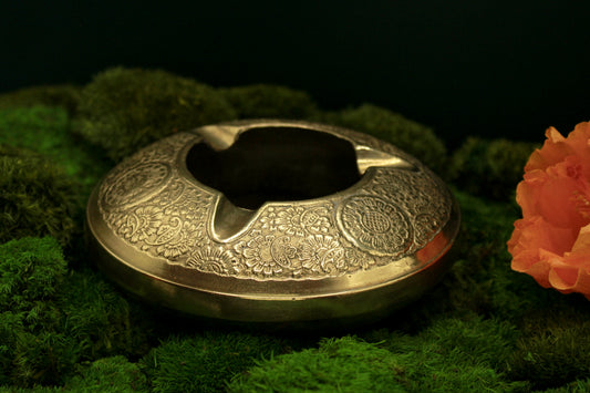 Antique decorative brass ashtray, metal tray, vintage home decor