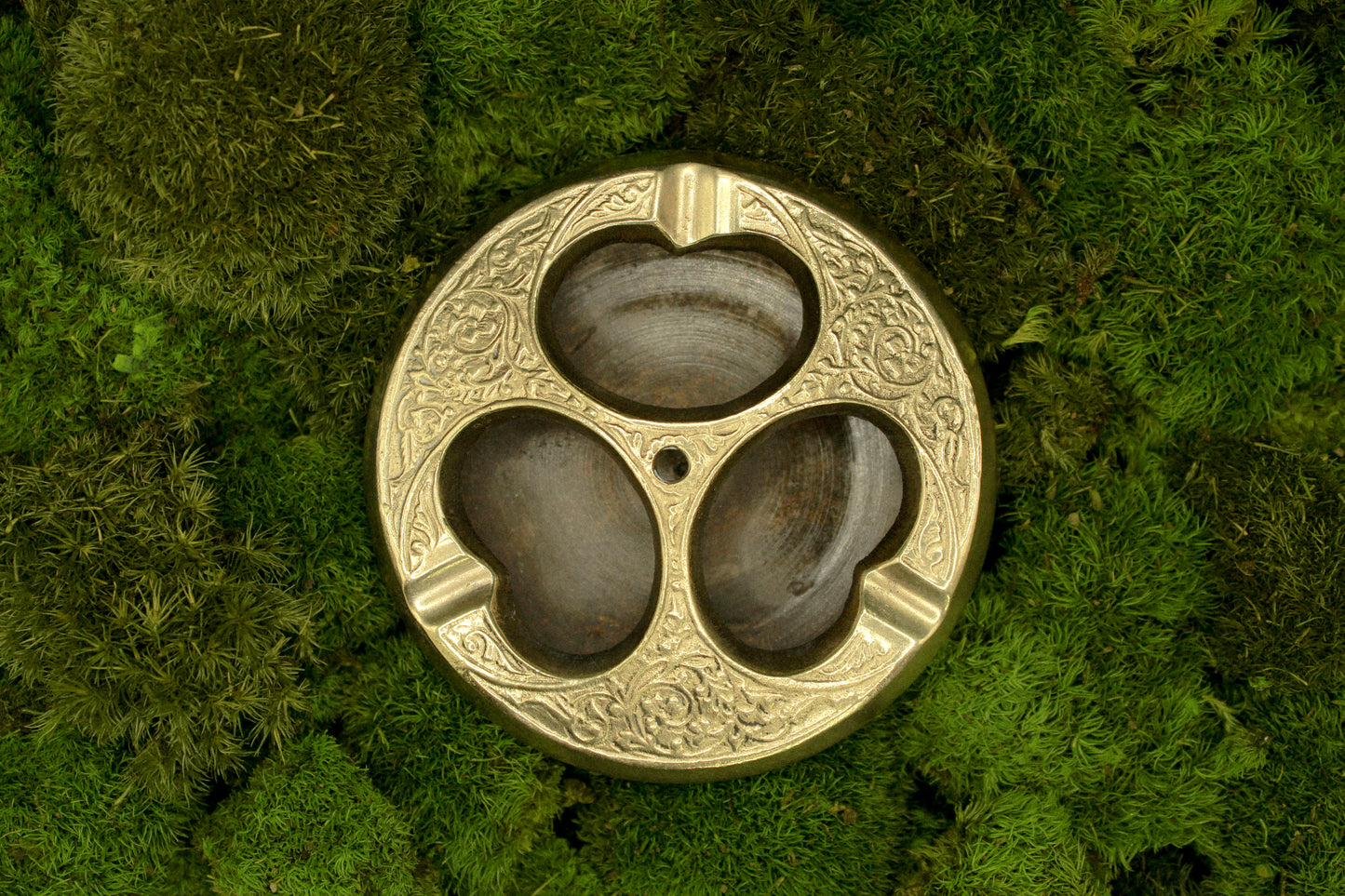 Antique decorative brass ashtray, metal tray, vintage home decor