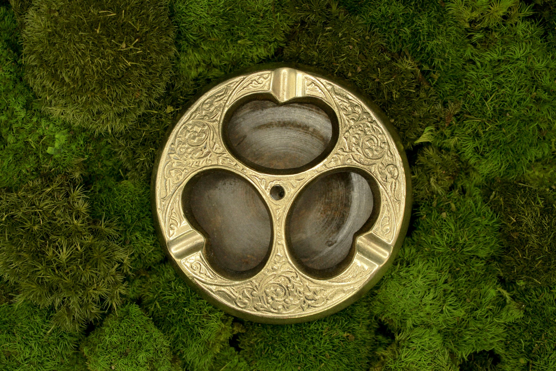 Antique decorative brass ashtray, metal tray, vintage home decor