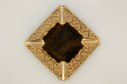 Antique decorative brass ashtray, metal tray, vintage home decor